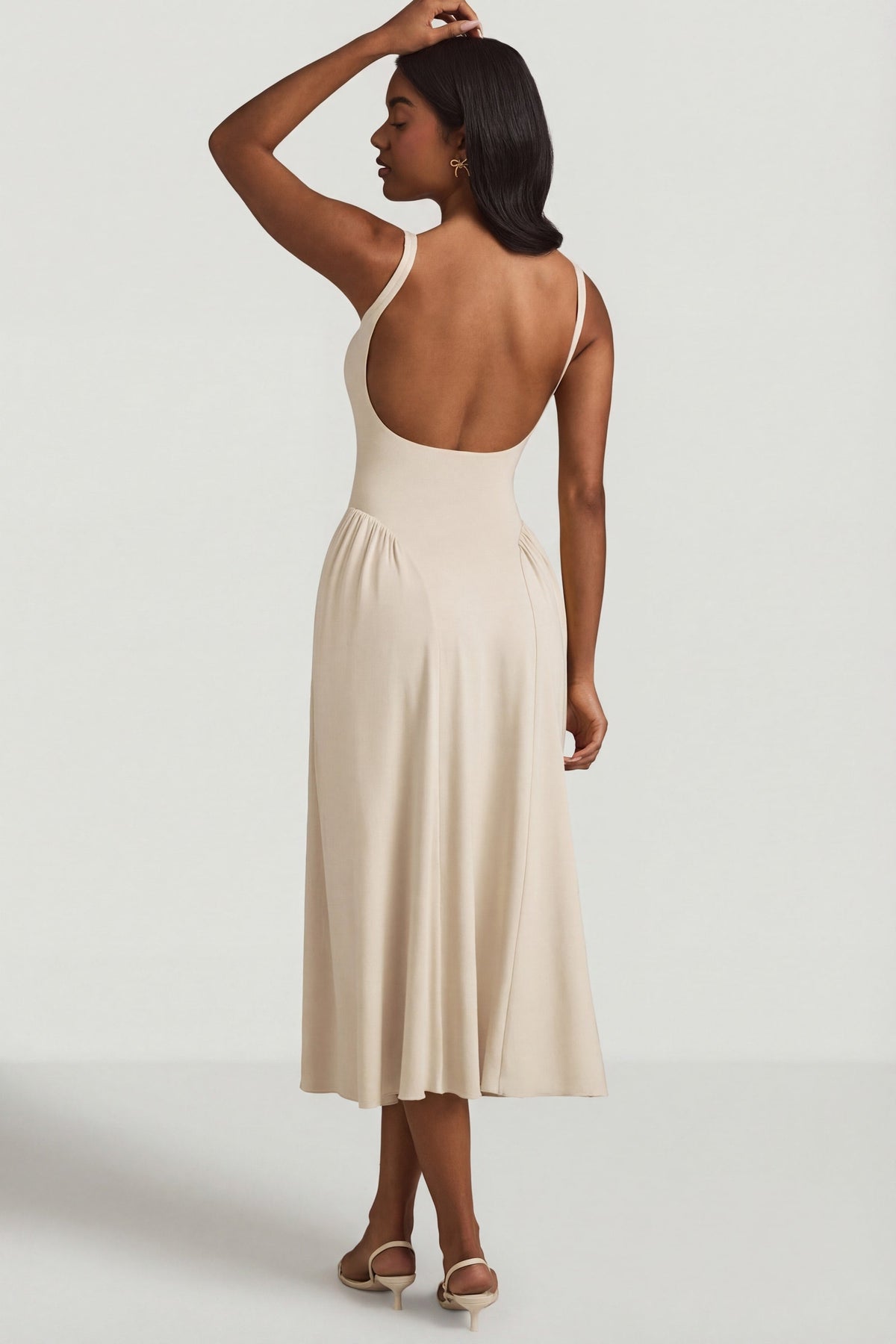 Chic Modal A-Line Midaxi Dress in Ivory