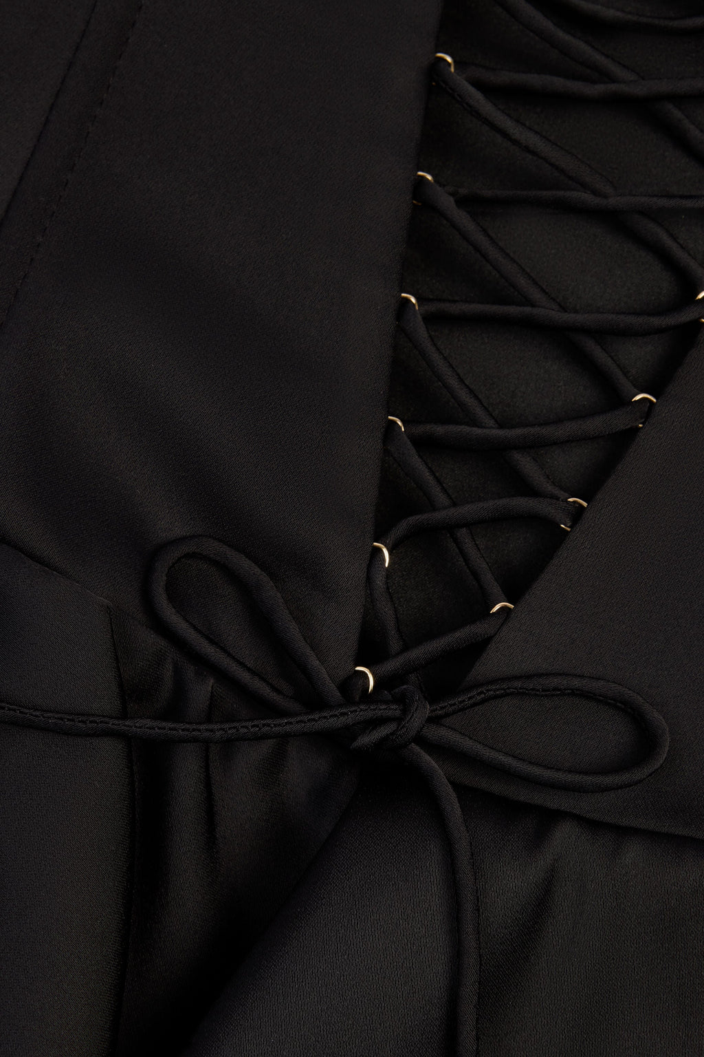 Chic Ruffled Lace-Up Corset Playsuit in Black
