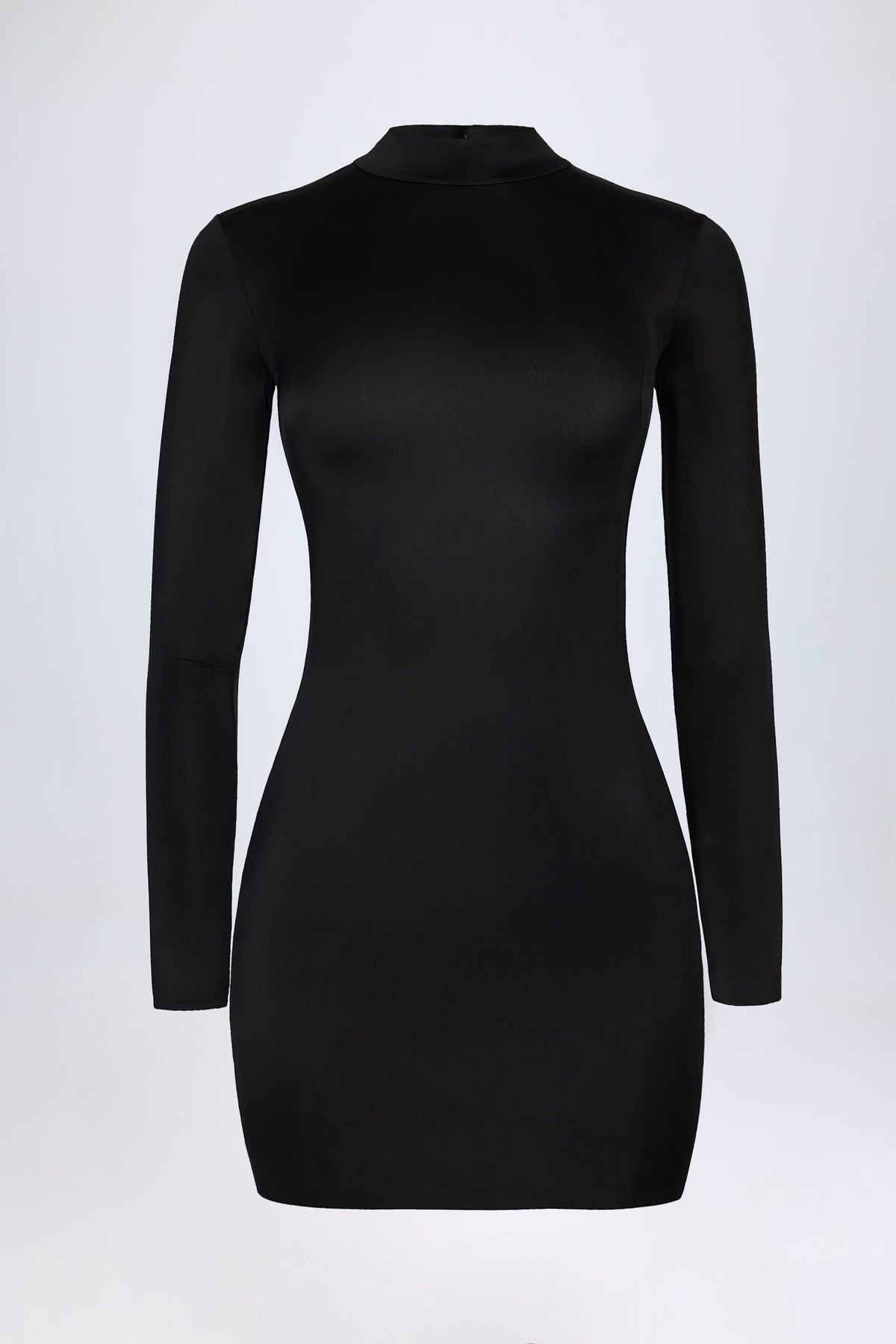 Chic Slinky Jersey Backless Mini Dress in Black