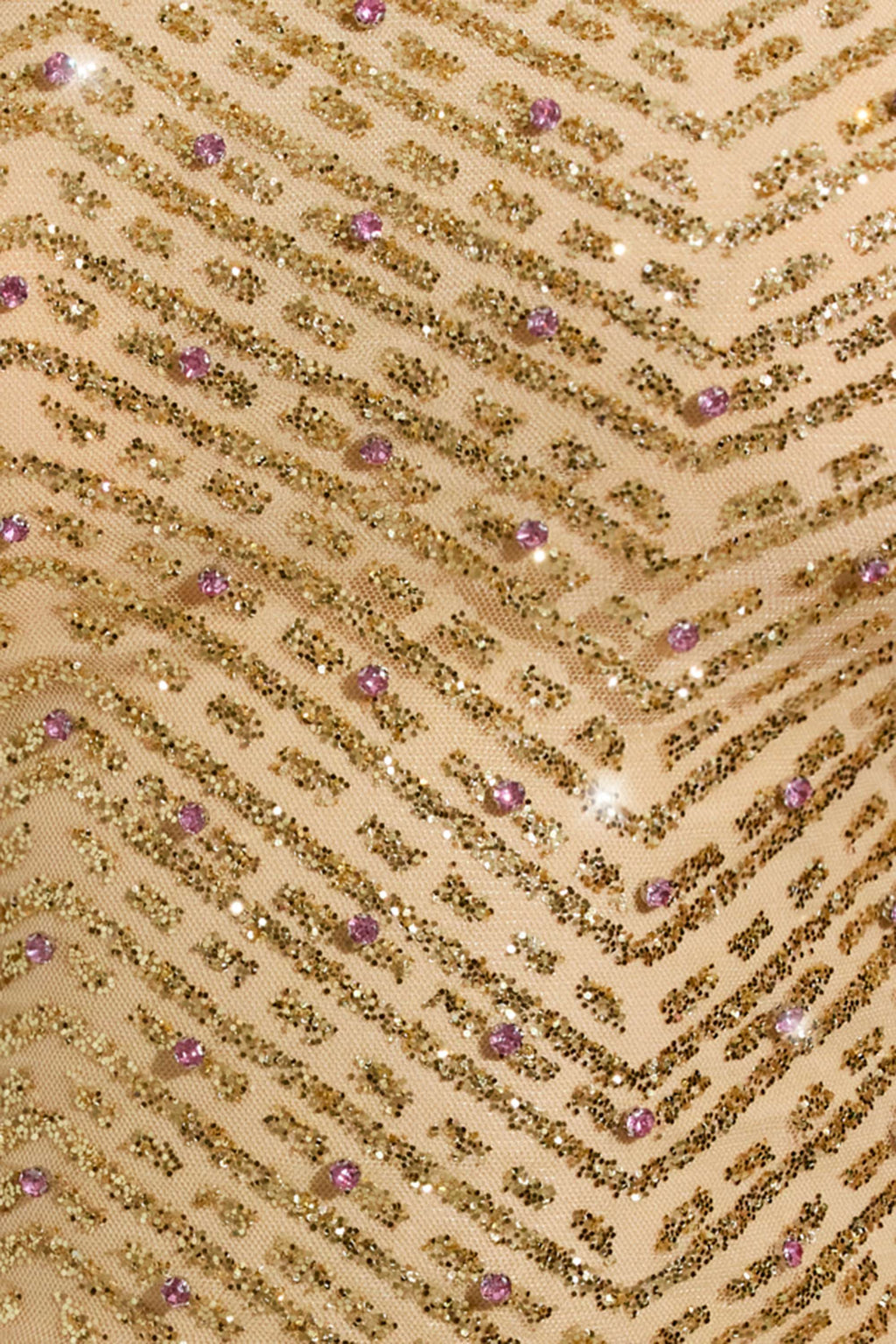 Chic Embellished Asymmetric Scarf-Detail Top in Gold