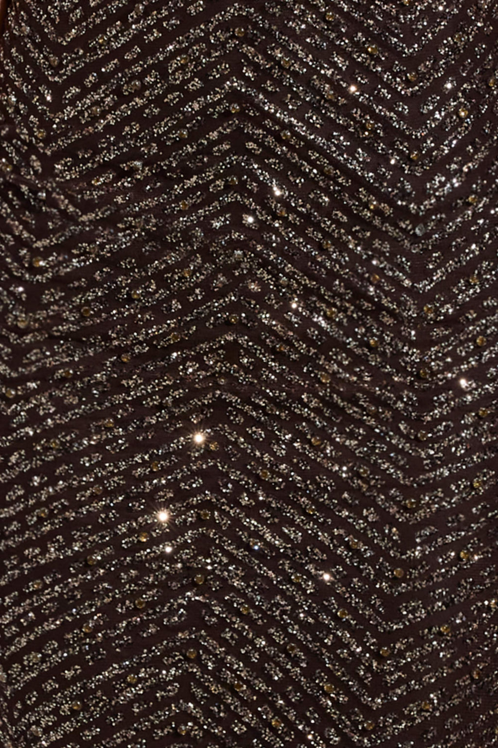 Chic Embellished Scoop-Neck Thigh-Split Maxi Dress in Brown