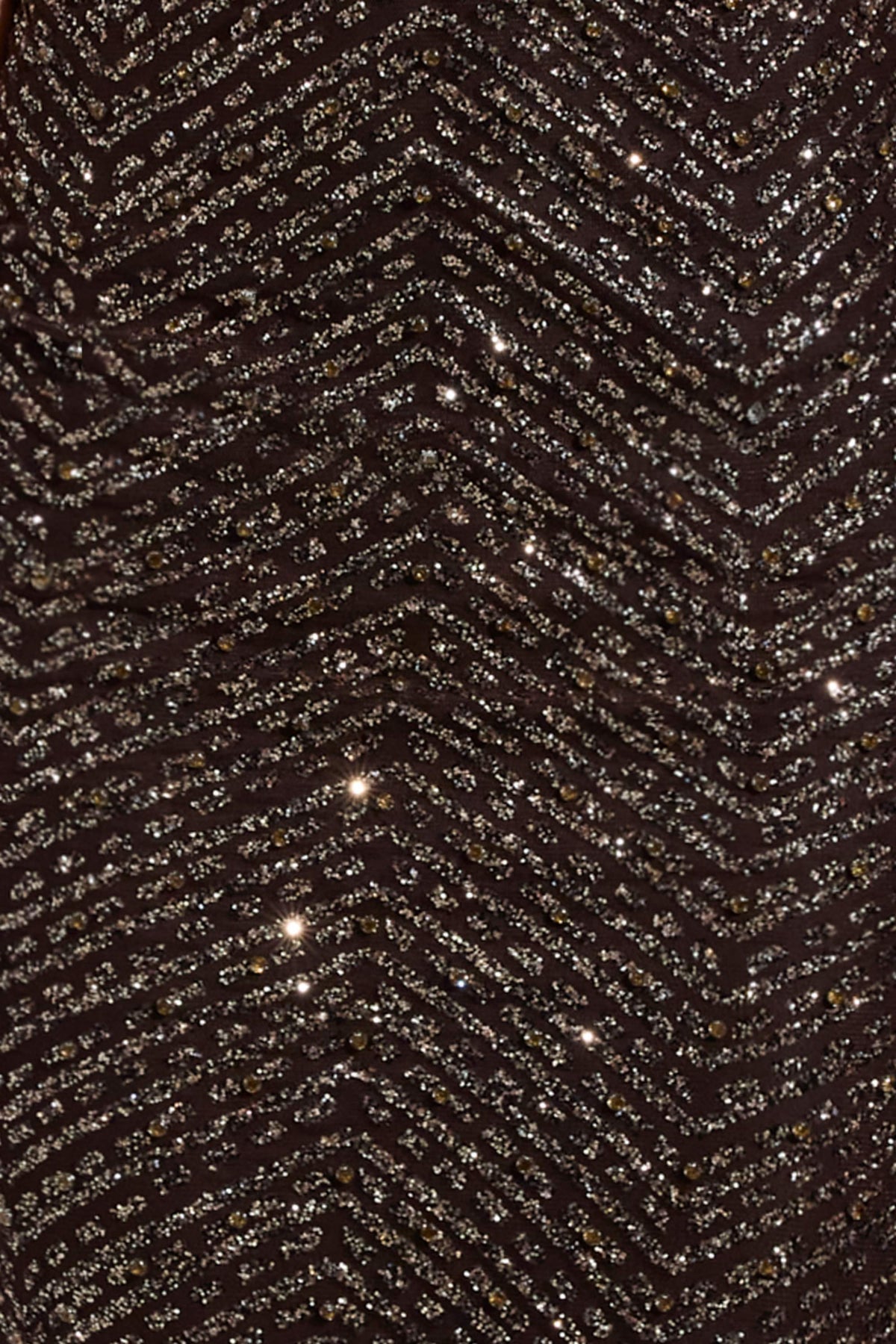 Chic Embellished Scoop-Neck Thigh-Split Maxi Dress in Brown