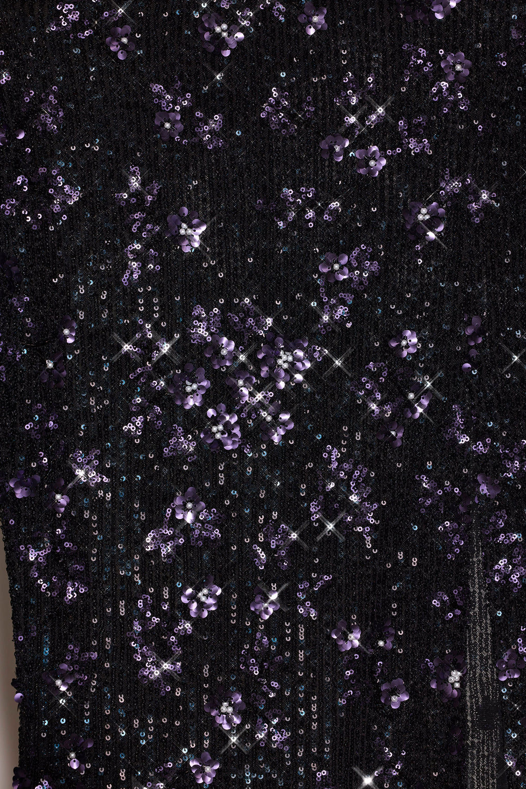 Chic Embellished Mid-Rise Thigh-Split Maxi Skirt in Black Purple