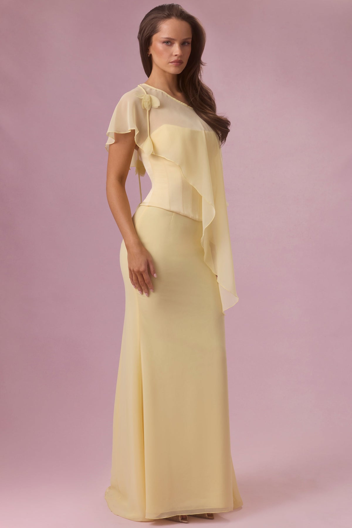 Chic Chiffon Cape in Butter