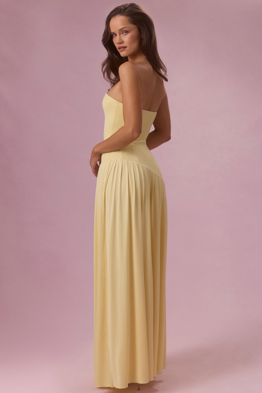 Chic Jersey Strapless Gown in Butter
