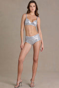 Chic Sequin Mesh Bralette in Silver