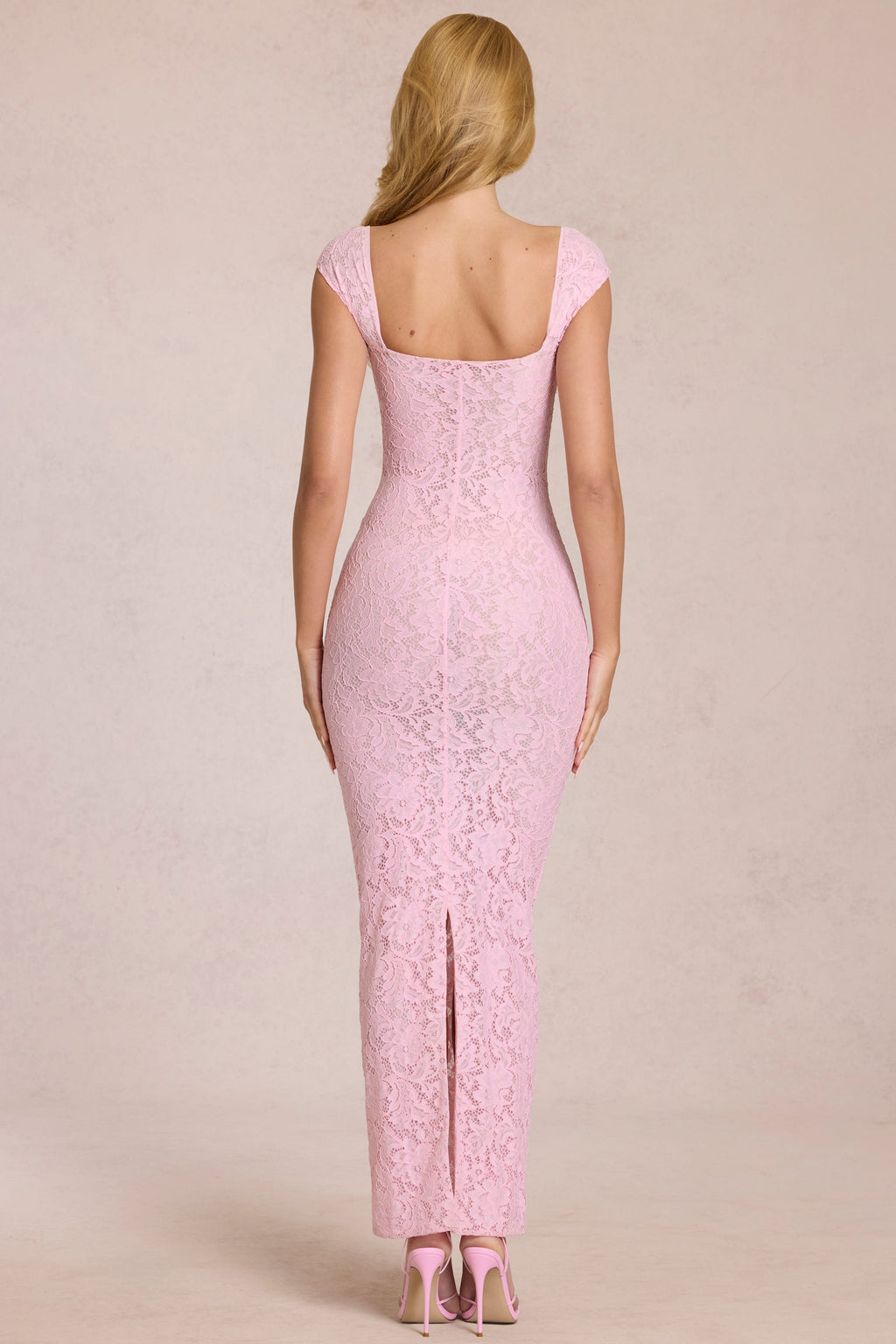 Chic Sweetheart-Neck Maxi Dress in Blossom Pink