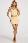 Chic Lace Mini Skirt in Butter Yellow
