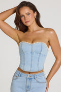 Chic Denim Corset Top in Light Denim