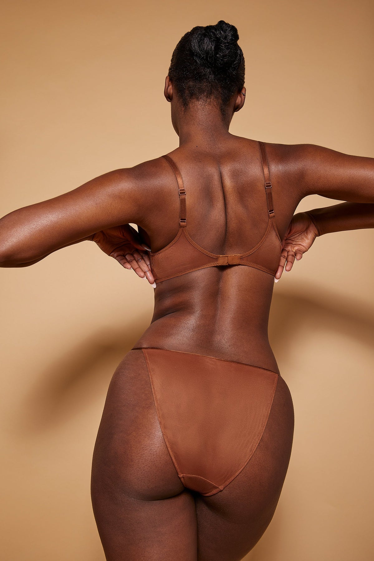 Chic Soft Mesh Single Layer Triangle Bra in Chestnut