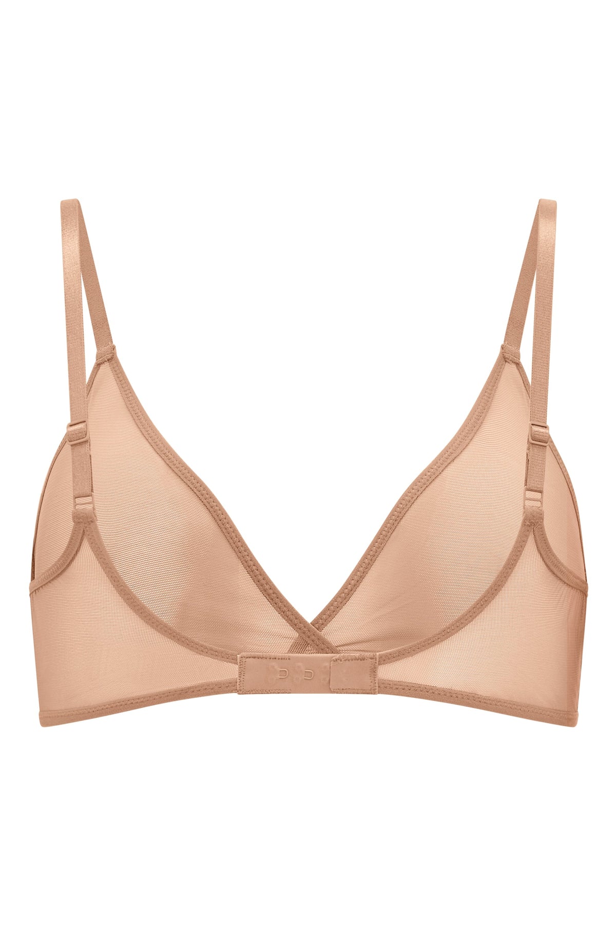 Chic Soft Mesh Single Layer Triangle Bra in Warm Peach