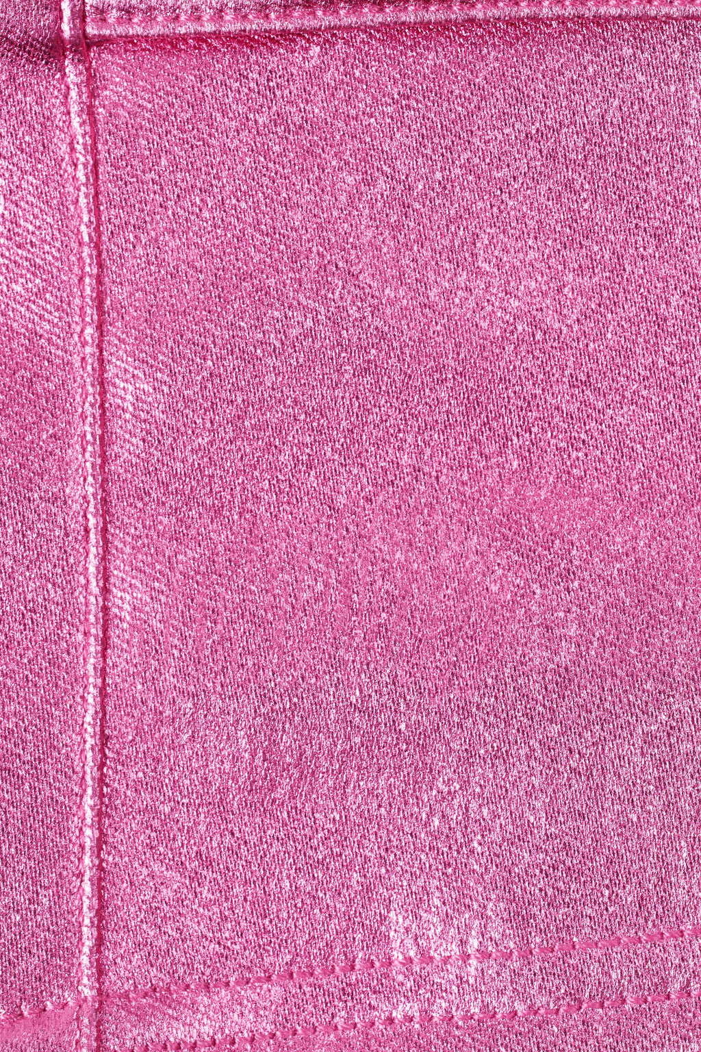 Chic Metallic Denim Mid-Rise Cargo Mini Skirt in Deep Pink