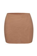 Chic Soft Mesh Low-Rise Micro Mini Slip Skirt in Honey