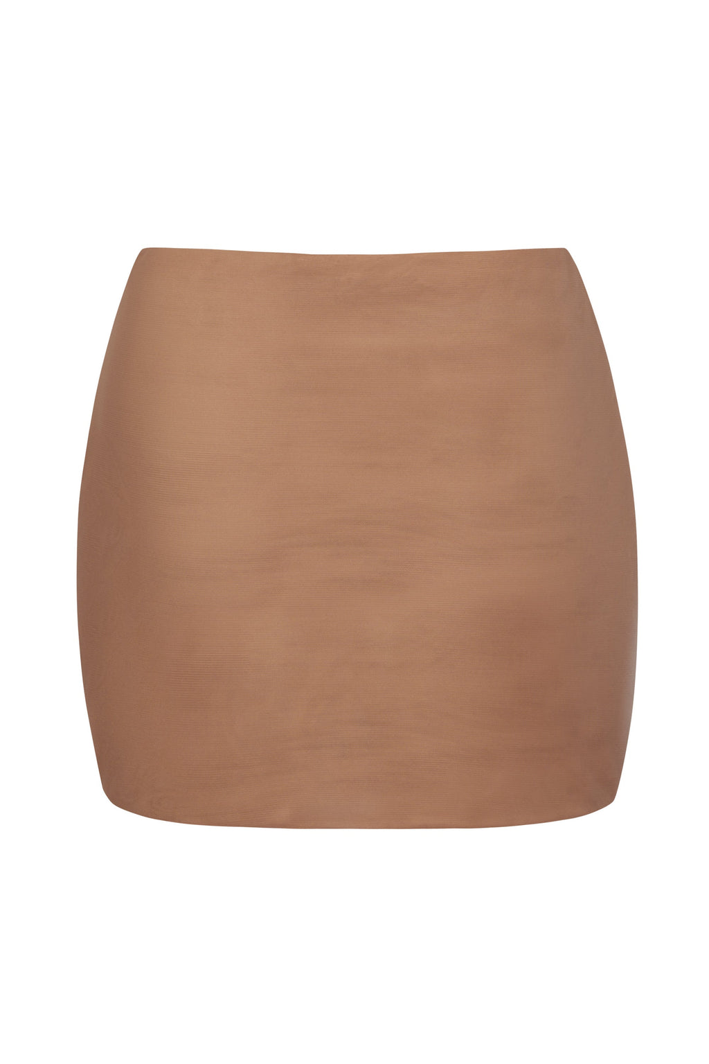 Chic Soft Mesh Low-Rise Micro Mini Slip Skirt in Honey