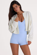 Chic Knit Cropped Cardigan in Ivory