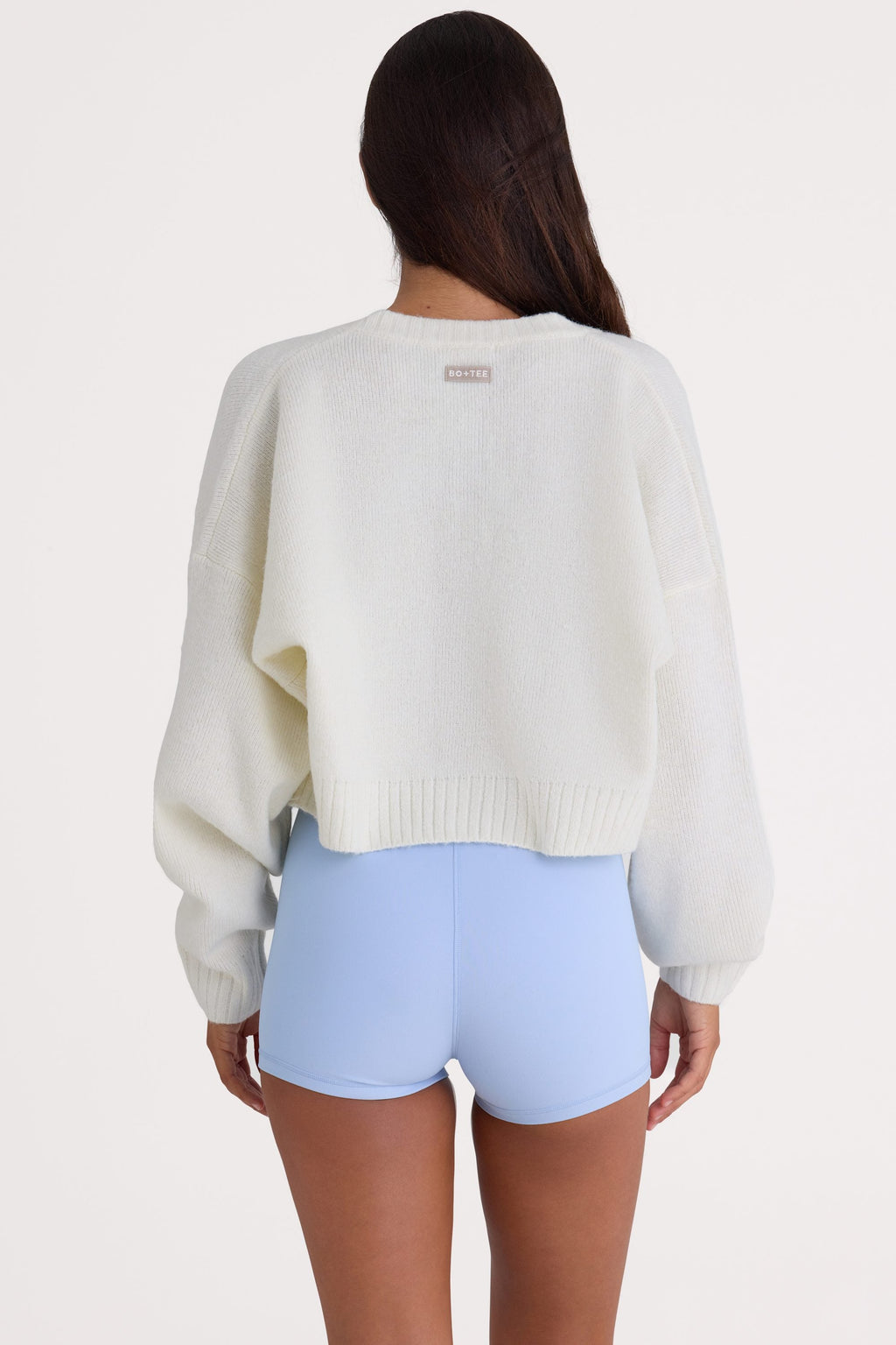 Chic Knit Cropped Cardigan in Ivory