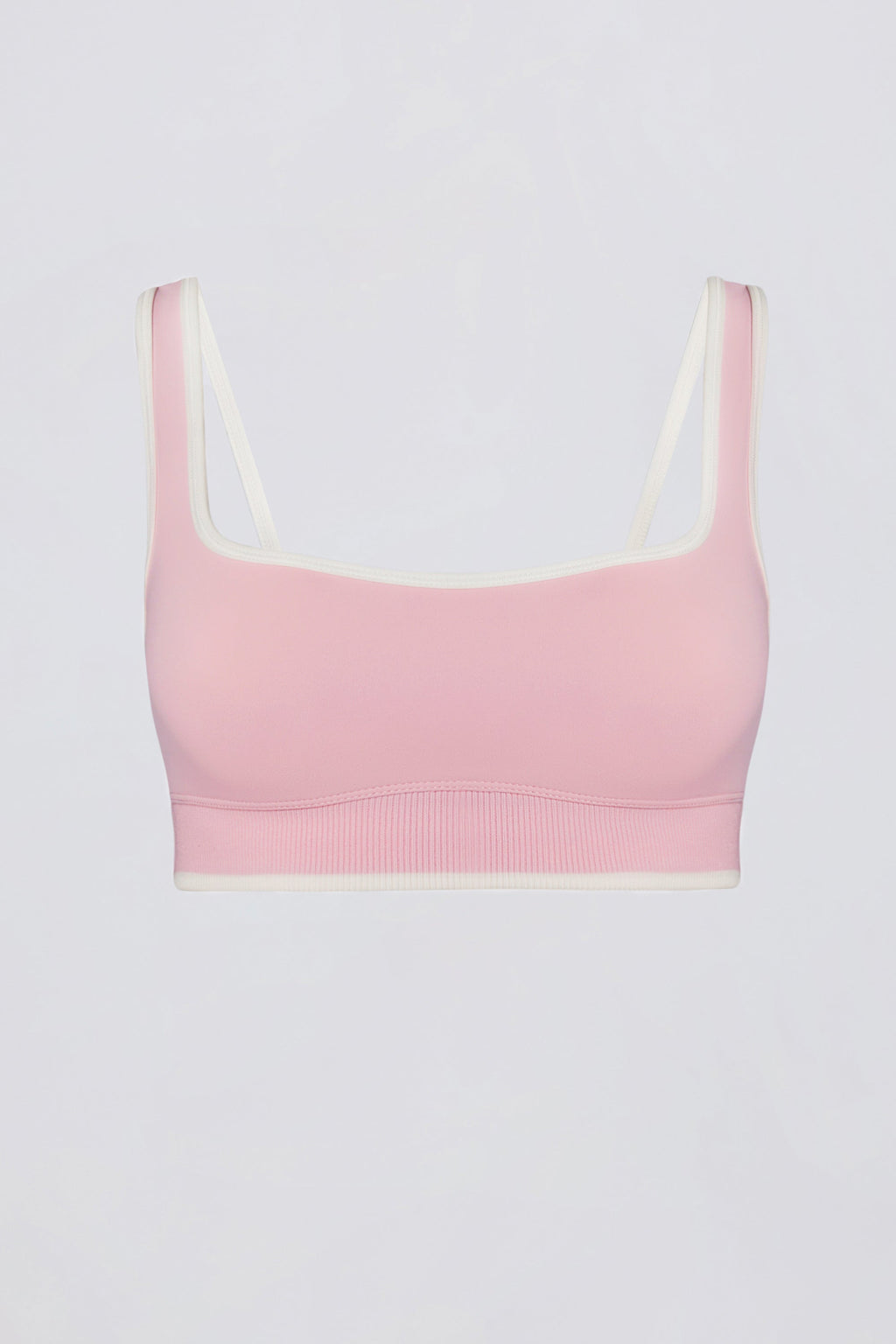 Chic Soft Active Contrast Sports Bra in Powder Pink