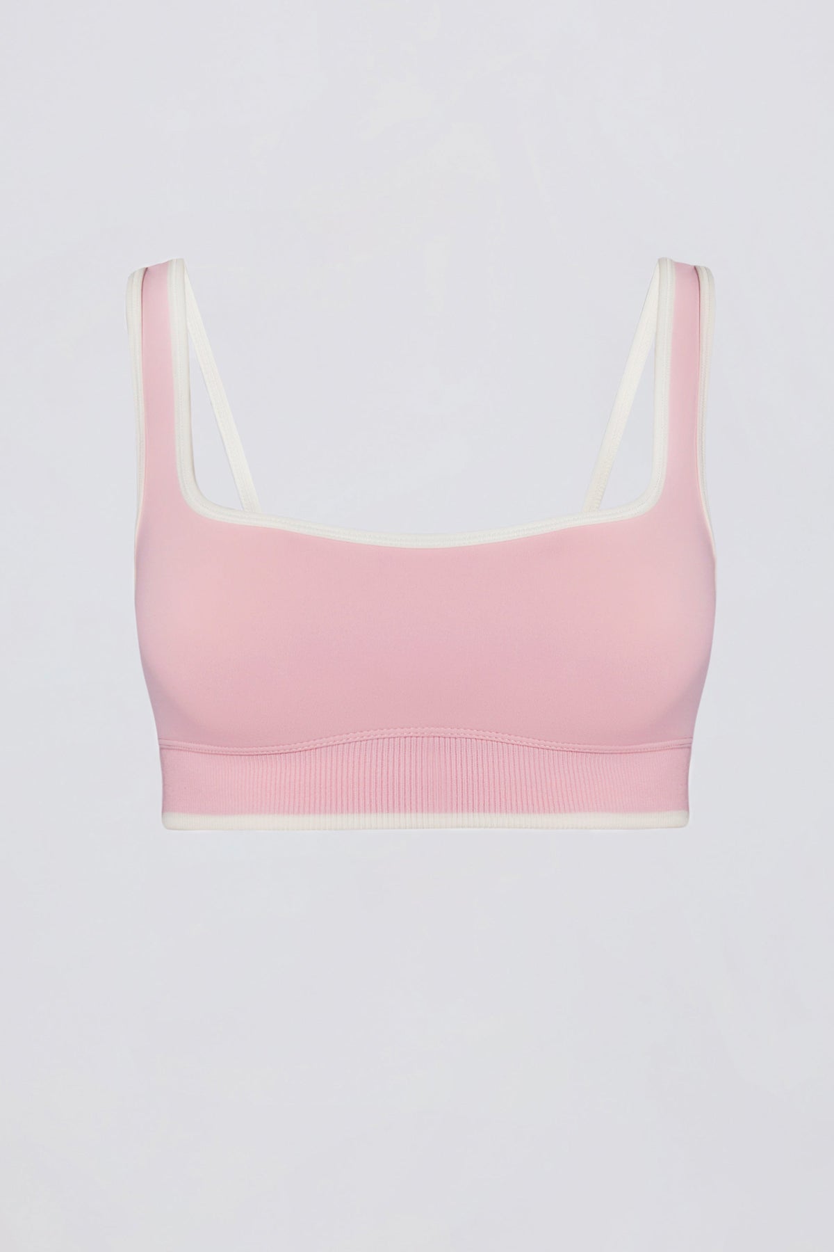 Chic Soft Active Contrast Sports Bra in Powder Pink