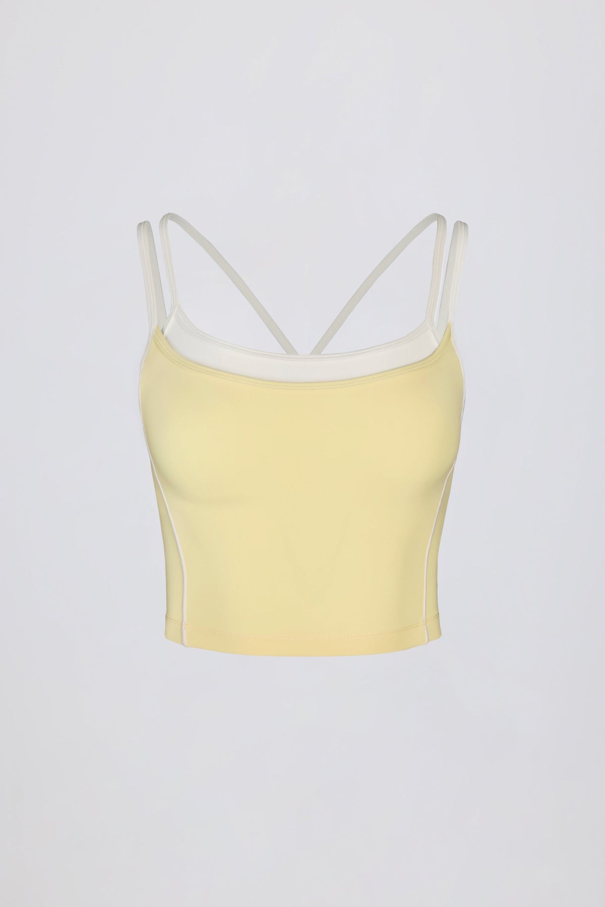 Chic Soft Active Layered Tank Top in Soft Yellow