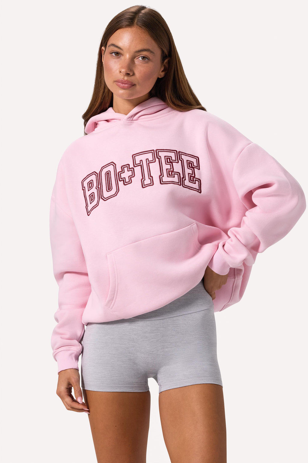 Chic Embroidered Oversized Hoodie in Bloom