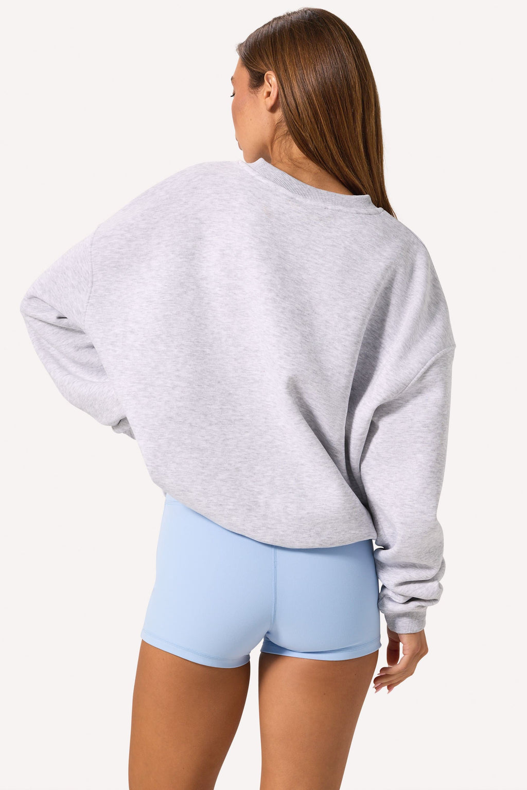 Chic Oversized Crew-Neck Jumper in Grey Marl