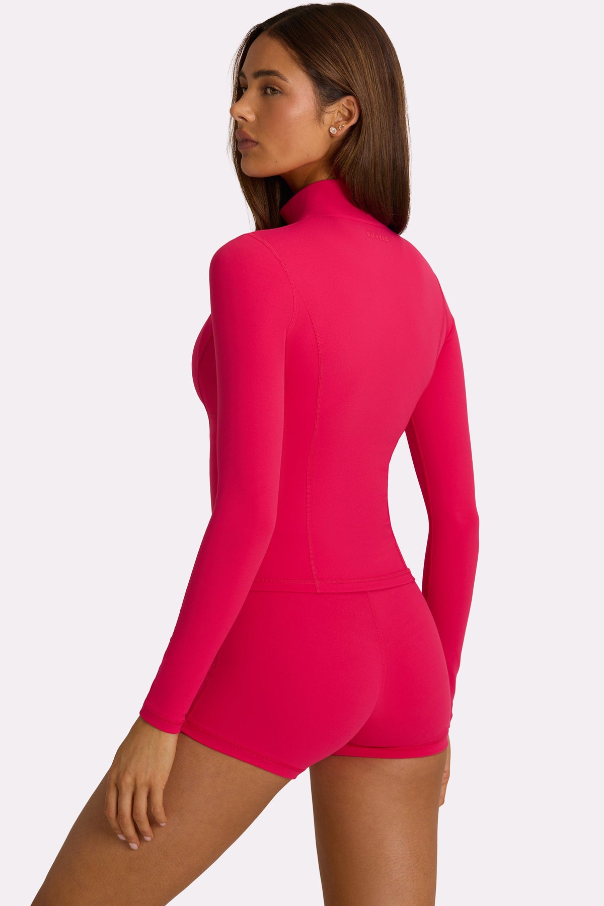 Chic Soft Active Zip-Up Jacket in Hot Pink