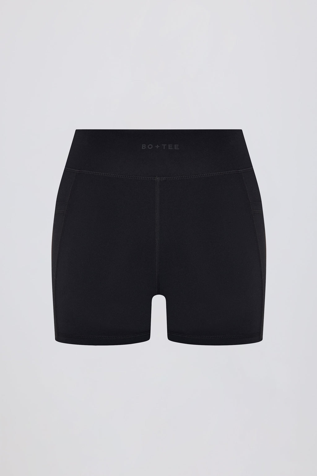 Chic Soft Active V-Waist Pocket Mini Shorts in Black