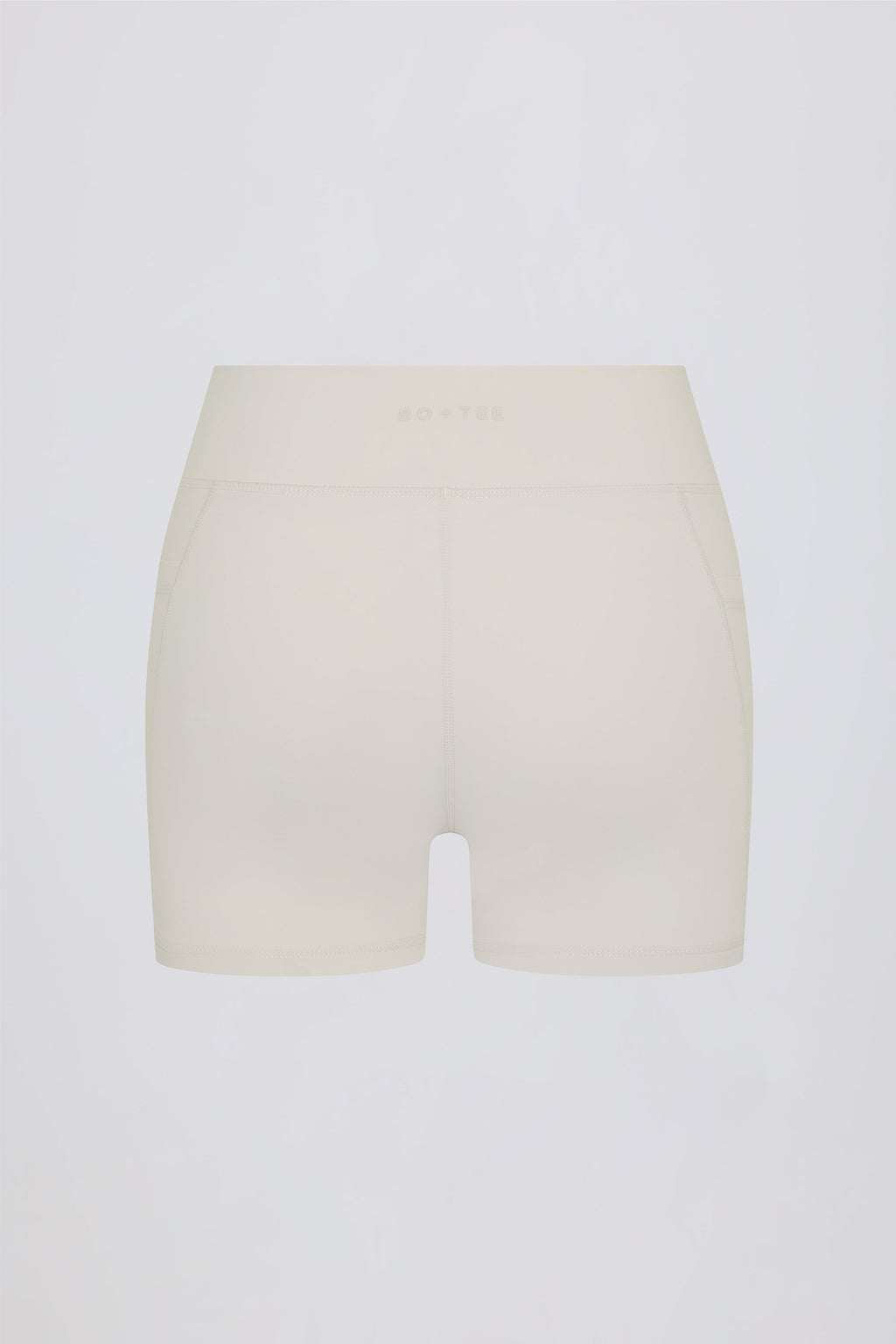 Chic Soft Active Pocket V-Waist Mini Shorts in Oat