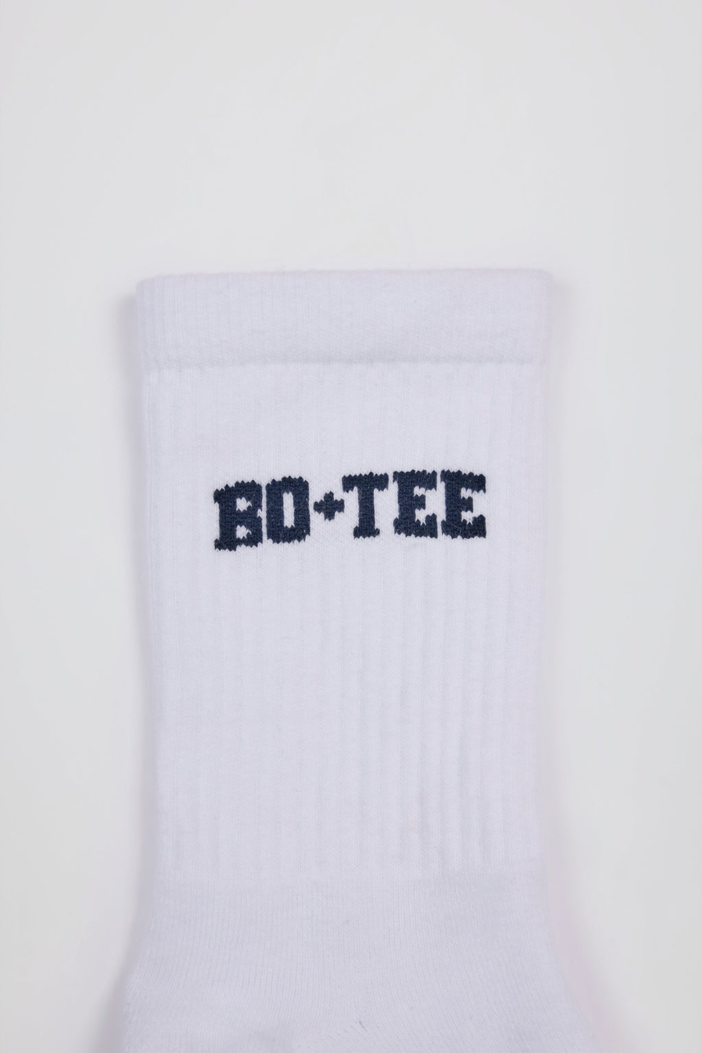 Chic Ribbed Half-Crew Socks in White