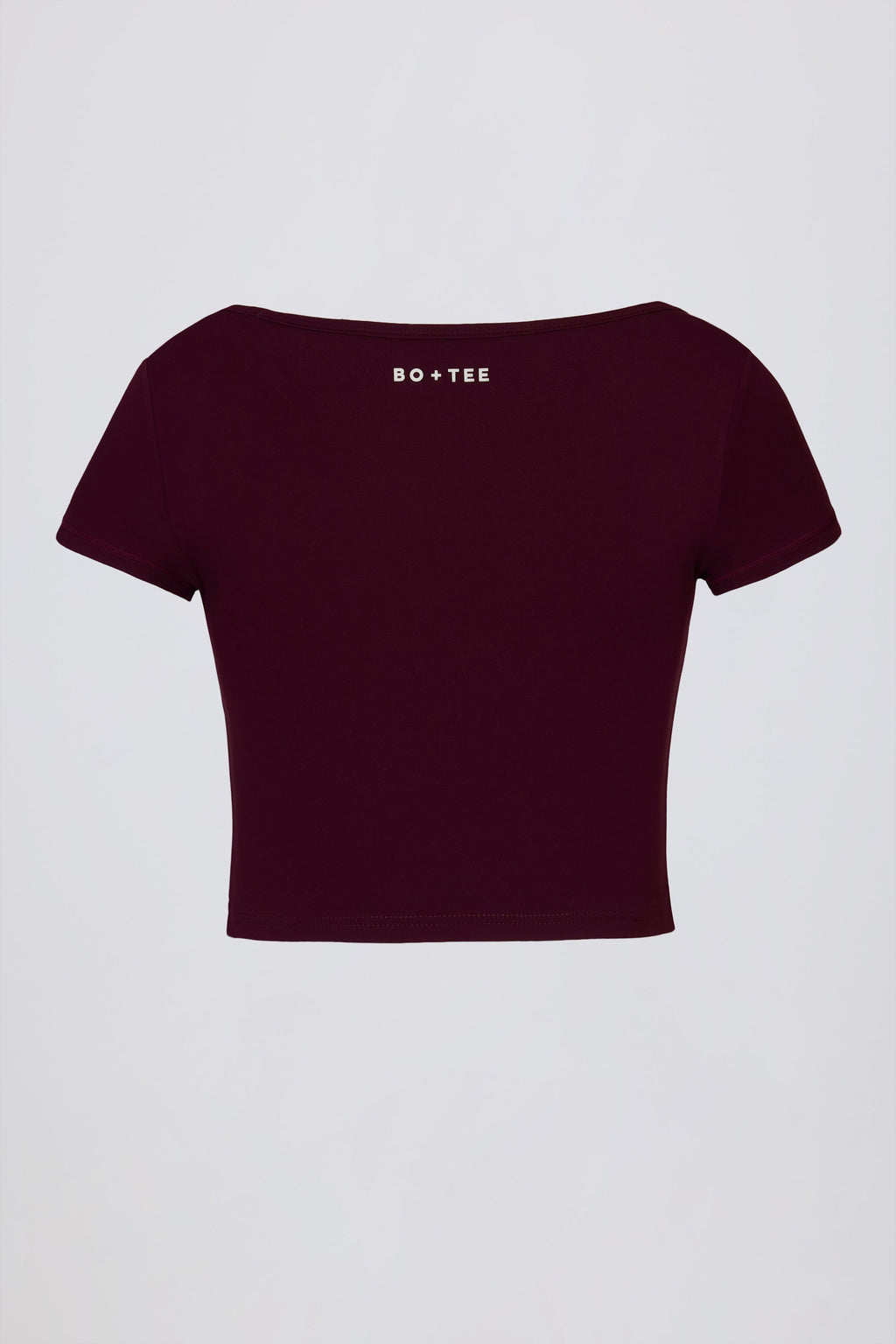 Chic Soft Active Sweetheart-Neck Crop Top in Burgundy