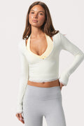 Chic Soft Jersey Wrap Top in Coconut