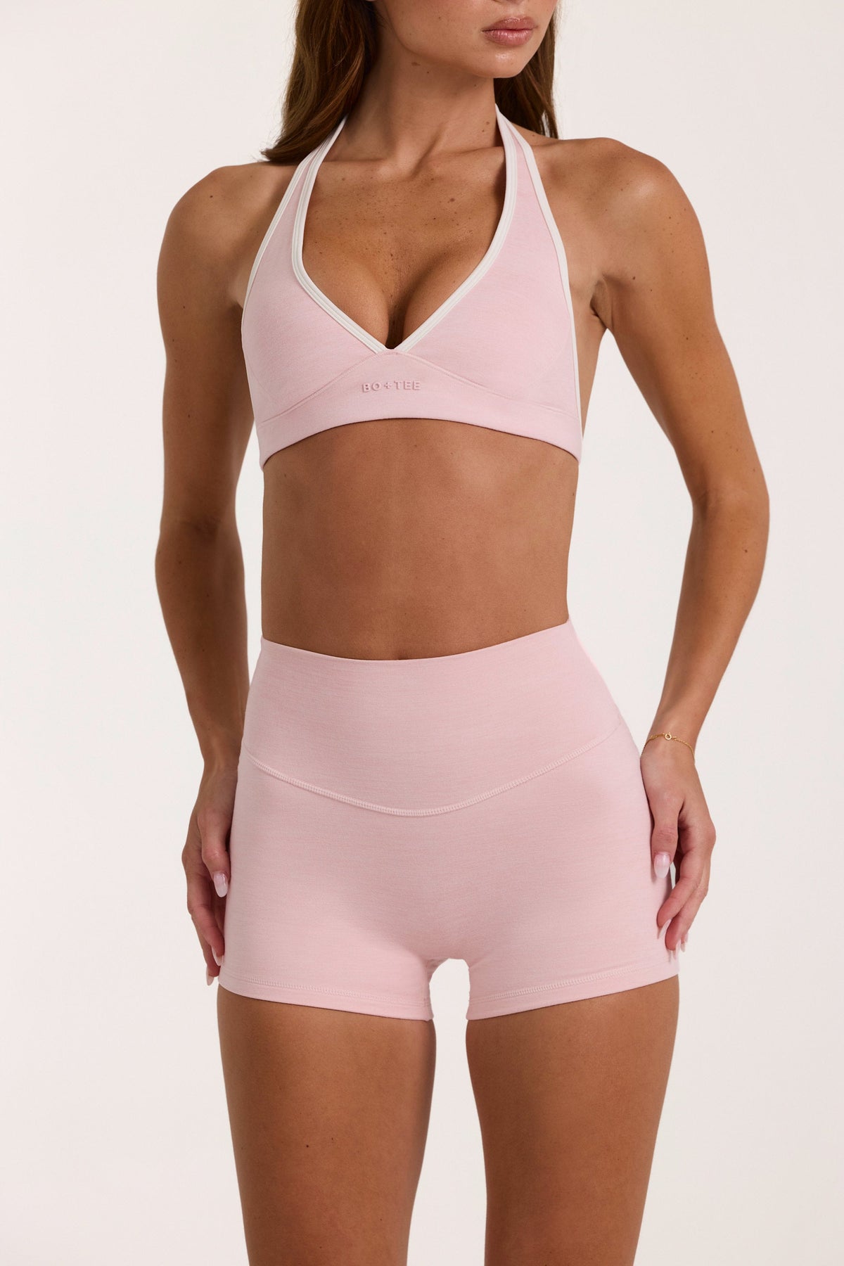 Chic Soft Active Sports Bra in Blush Marl