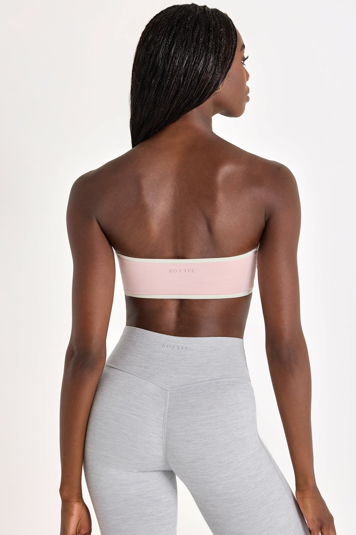 Chic Soft Active Bandeau Sports Bra in Blush Marl