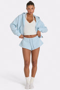Chic Mid-Rise Mini Shorts in Powder Blue