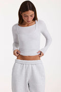 Chic ButterCloud Layered Top in Grey Marl