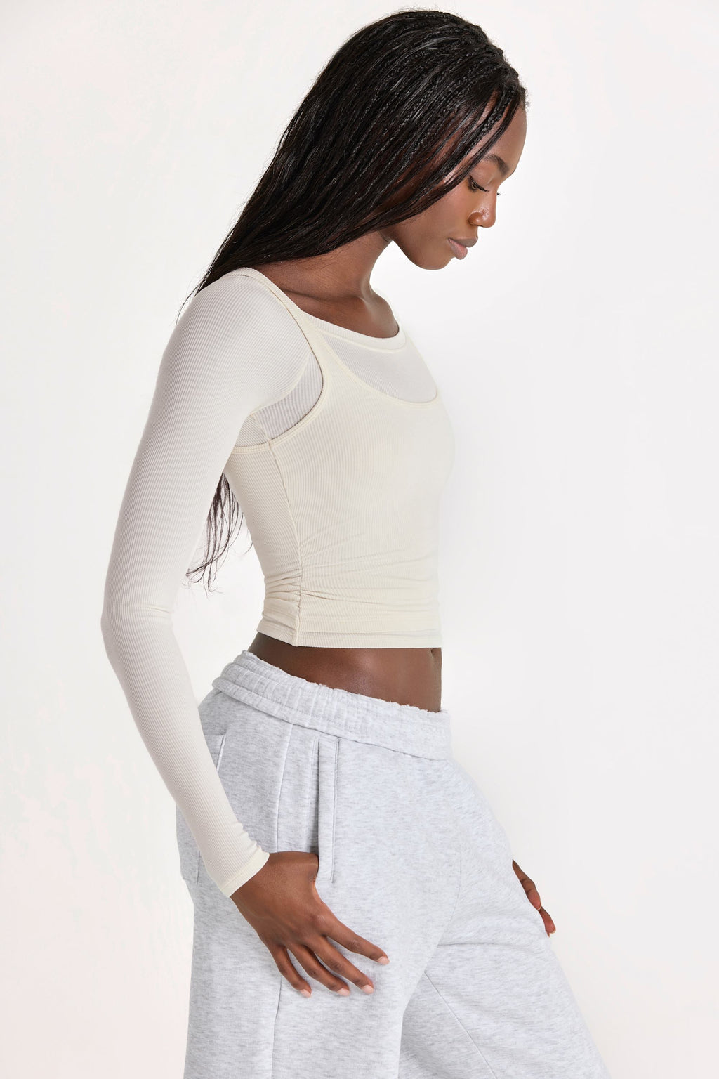 Chic ButterCloud Layered Top in Coconut