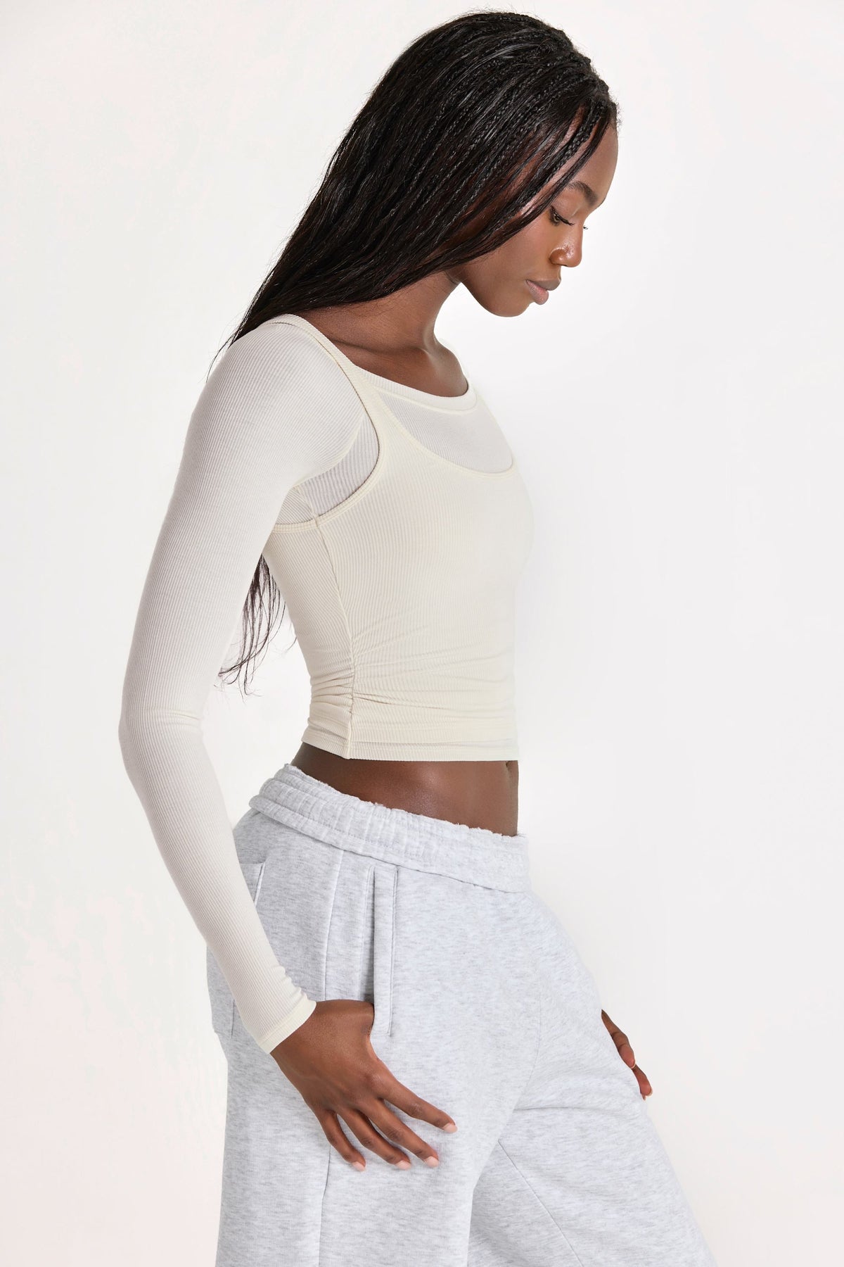 Chic ButterCloud Layered Top in Coconut