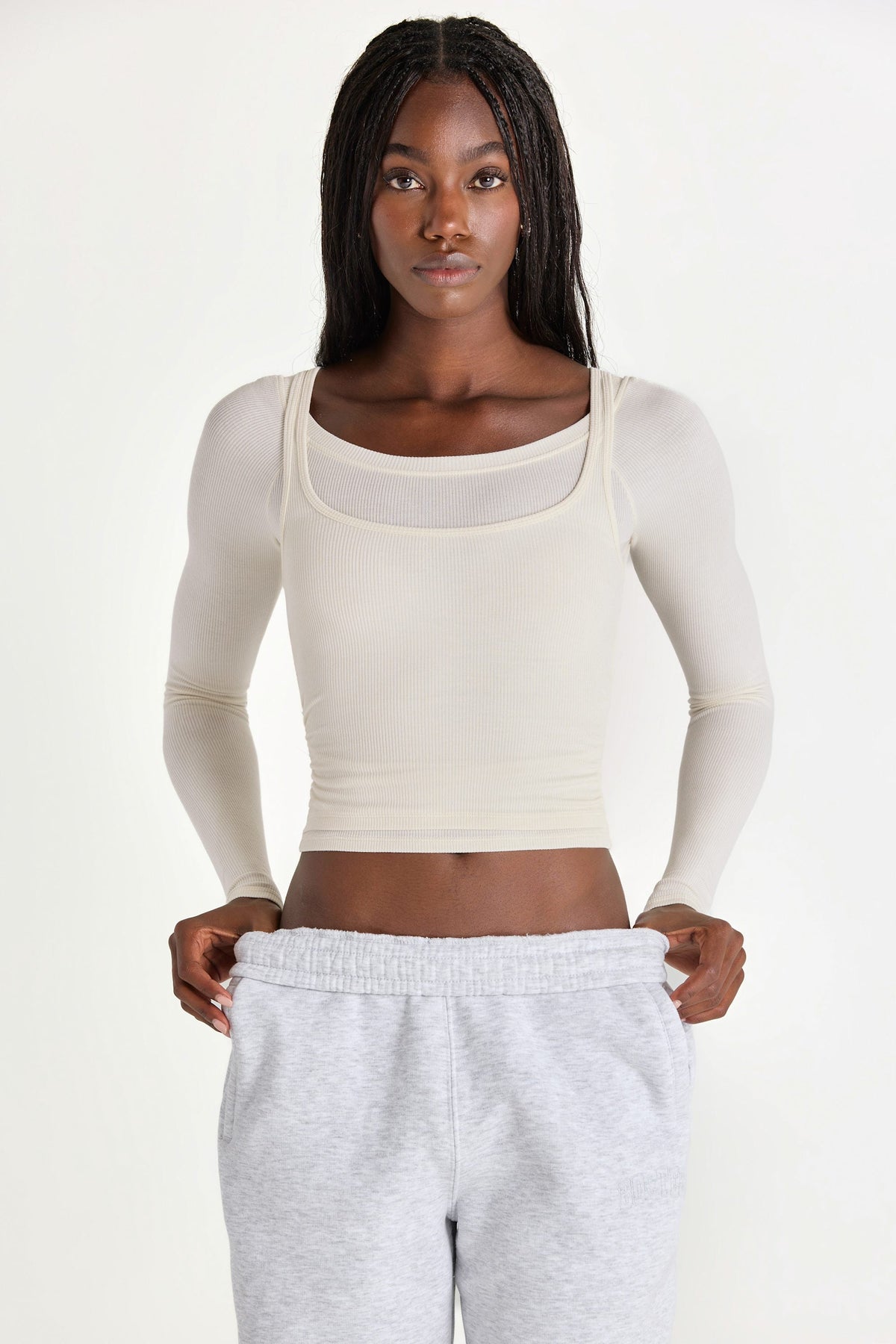 Chic ButterCloud Layered Top in Coconut