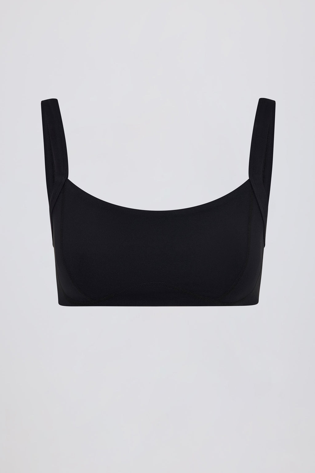 Chic Soft Active Seam-Detail Sports Bra in Black