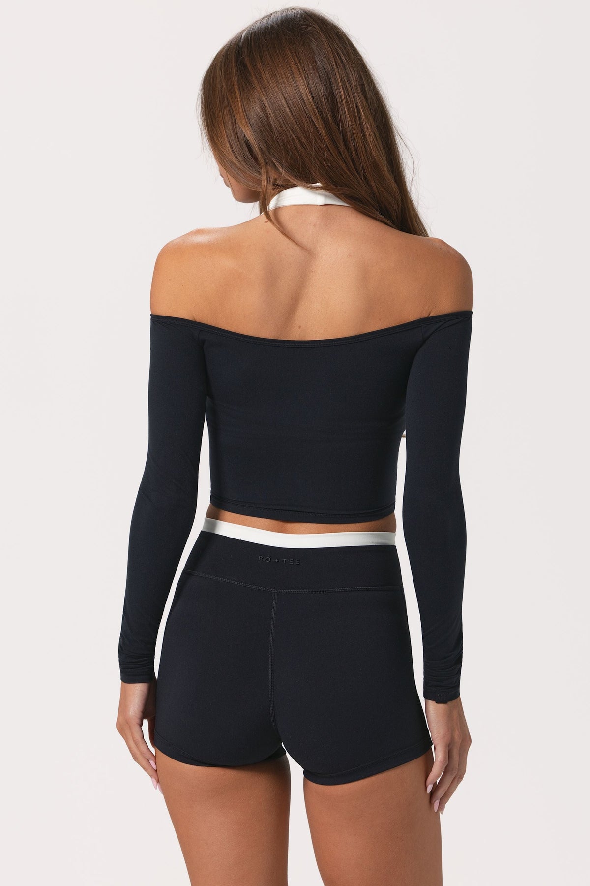 Chic Soft Jersey Off-Shoulder Top in Black