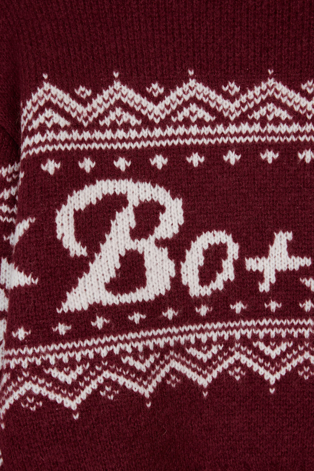 Chic Jacquard-Knit Cropped Jumper in Crimson Red