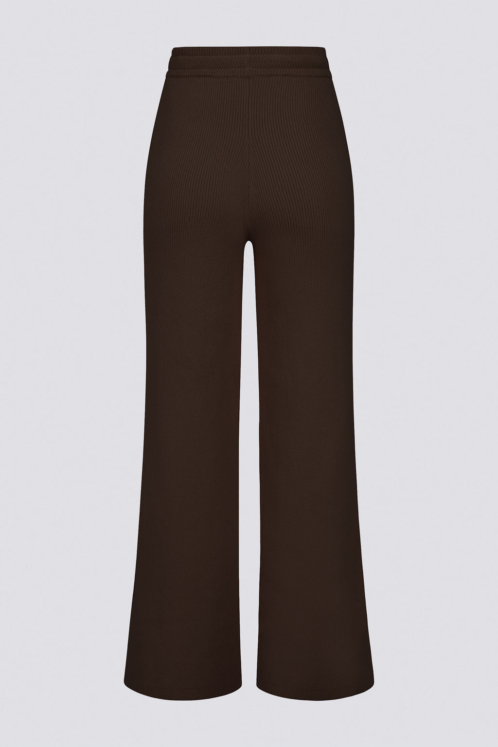 Chic Ribbed Knit Wide-Leg Joggers in Pecan