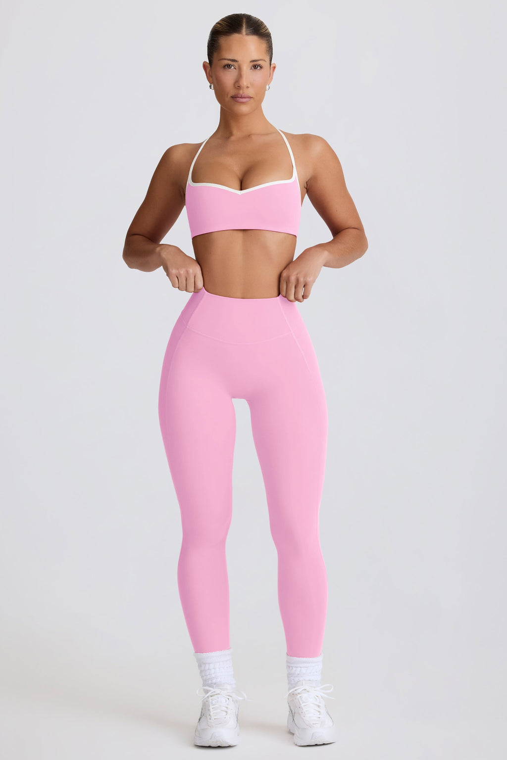 Chic Soft Active Mid-Rise Leggings in Baby Pink
