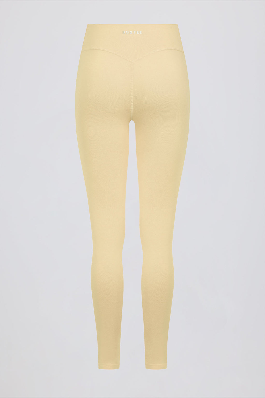 Chic Brushed Jersey Ruched Mid-Rise Leggings in Lemon Marl