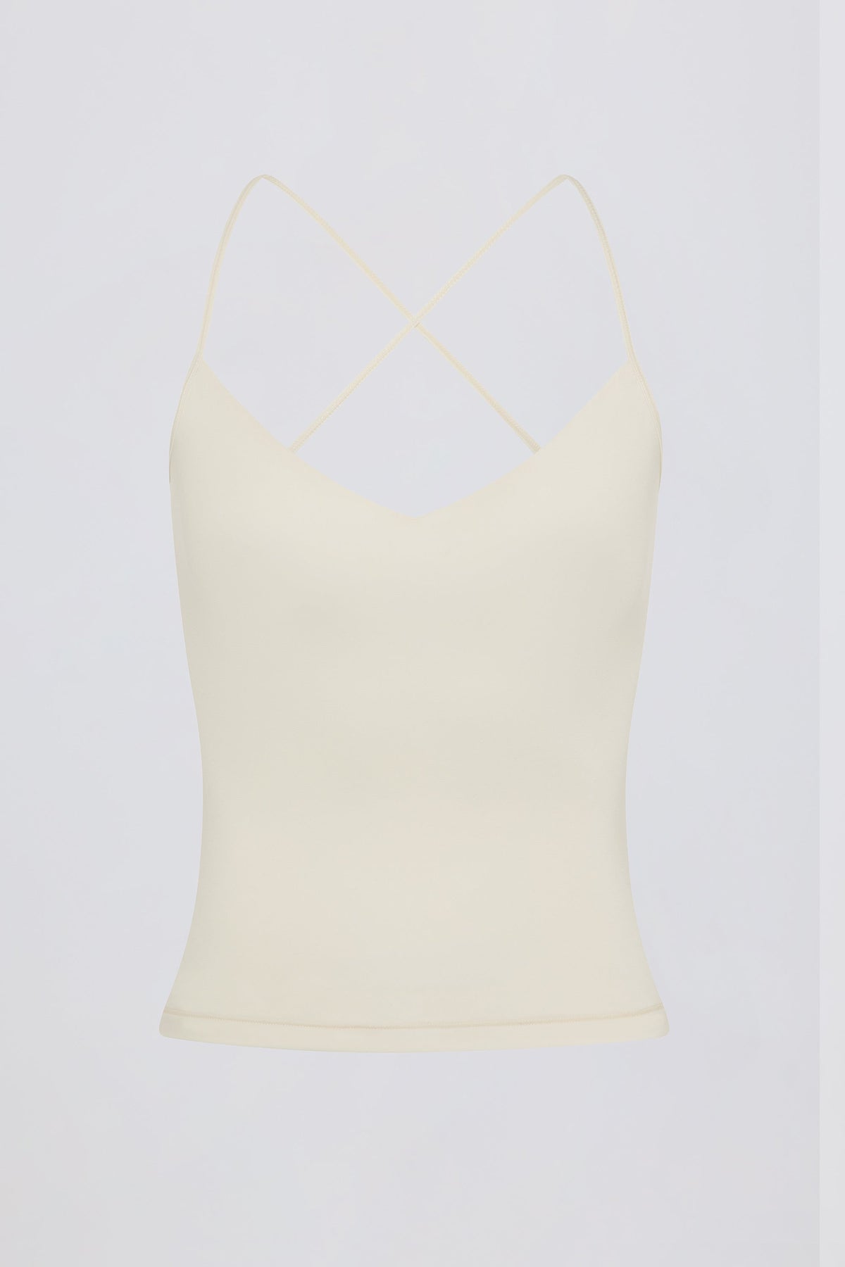 Chic Cross-Back Tank Top in Cream