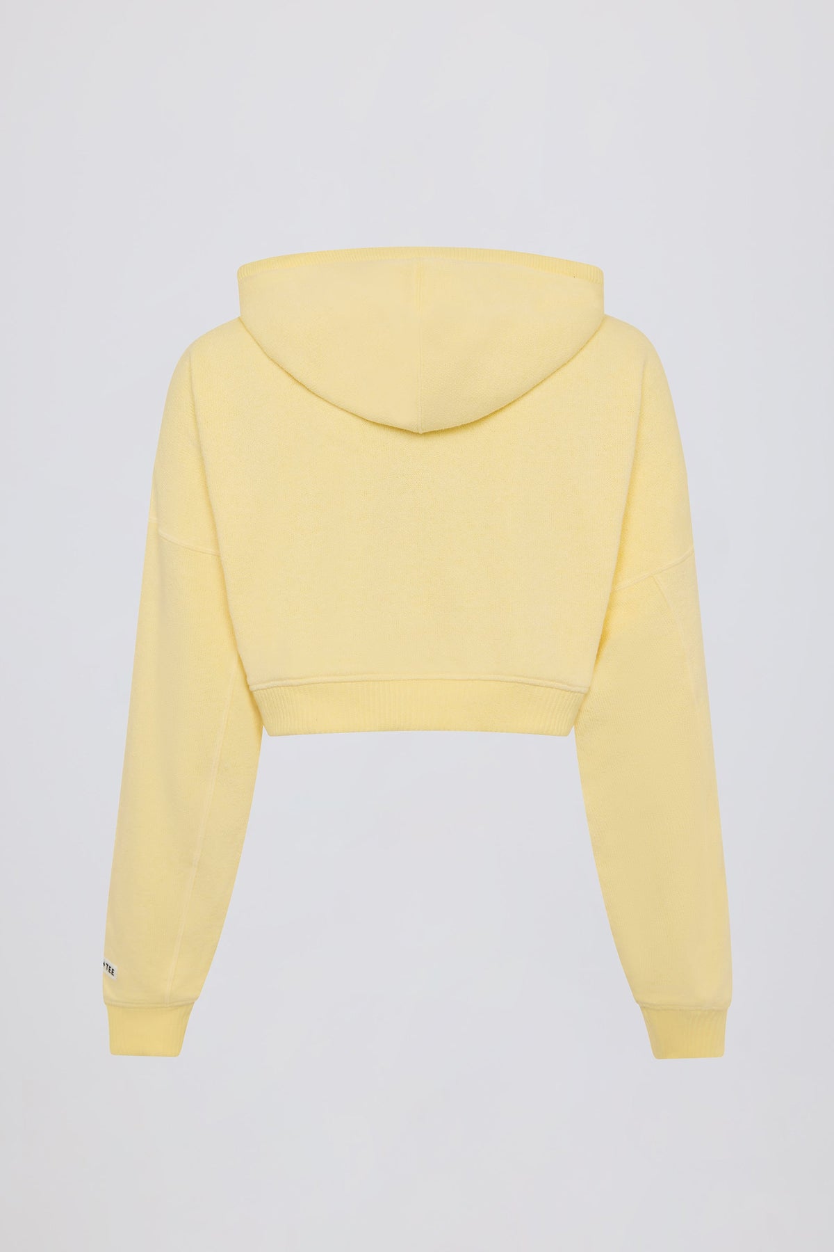 Chic Terry Cotton Zip-Up Cropped Hoodie in Lemon
