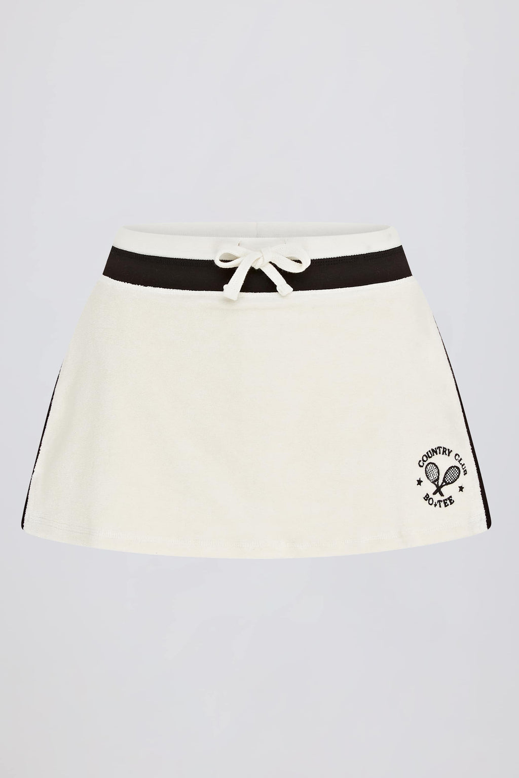 Chic Terry Towelling Mid-Rise Skort in Ivory
