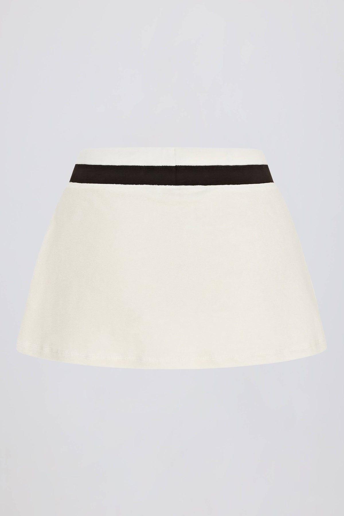 Chic Terry Towelling Mid-Rise Skort in Ivory