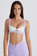 Chic Soft Active Twist-Front Sports Bra in Lavender