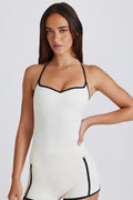 Chic Soft Active Cross-Back Tank Top in Ivory